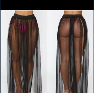 Black Festival Mesh Skirt
